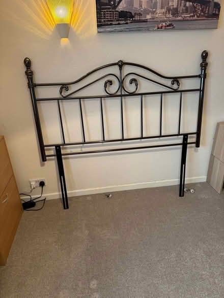 Photo of free King size metal headboard #2 (Letchworth SG6) #2