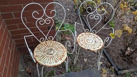 Photo of free 2 vintage metal garden chairs (Low Leighton SK22) #1