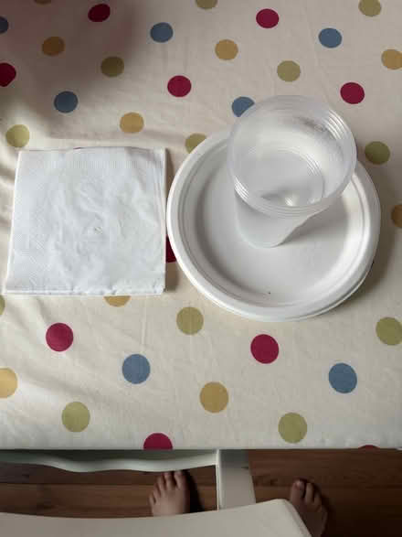 Photo of free Large number of Plastic tumblers paper plates and napkins (AB25) #1