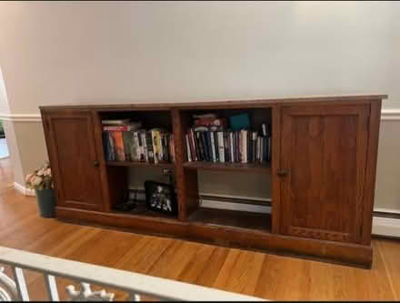 Photo of free Oak and marble console / cabinet (20879) #1