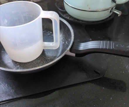 Photo of free Old small frying pan and measuring jug (Kempston MK42) #1
