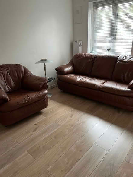 Photo of free Leather Sofa and armchair set (Thamesmead SE28) #2