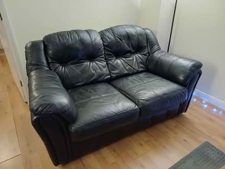 Photo of free Sofa and chair - black leather (M28 Ellenbrook) #2