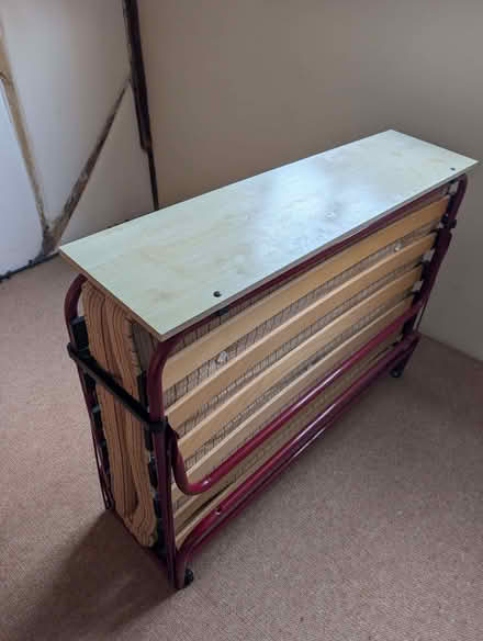 Photo of free Fold up bed with metal frame and mattress. (Ivinghoe Aston LU7) #1
