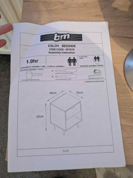 Photo of free Bedside table (York YO26) #3