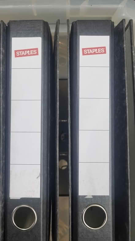 Photo of free 48 Narrow Lever Arch A4 binders (Cambridge) #1