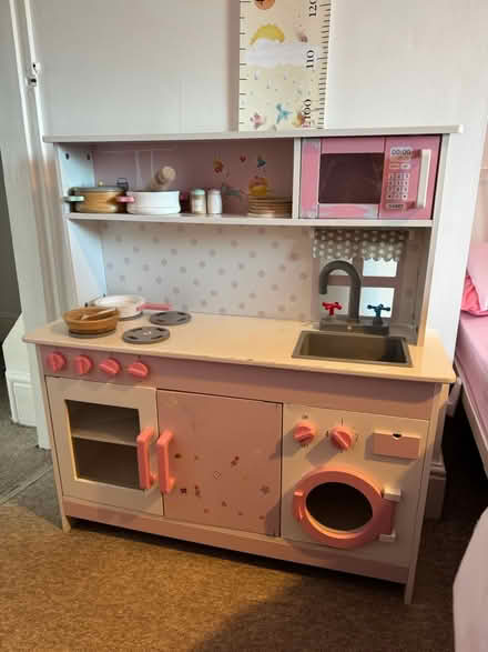 Photo of free Wooden pink & white kitchen (Greenhill S8) #2