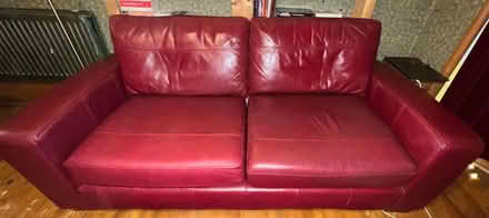 Photo of free Red leather sofa (Polmadie G42) #1