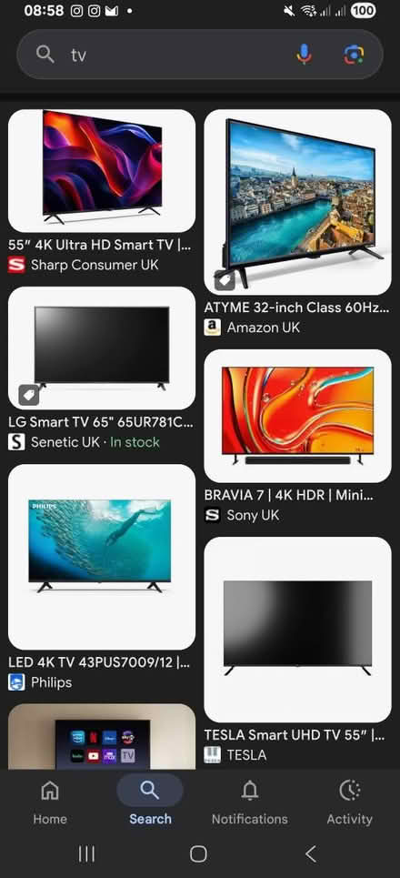 Photo of Tv 50inch plus if possible (Collier row) #1