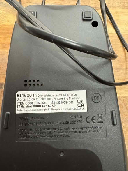 Photo of free BT Digital Cordless Telephone (Bray SL6) #2