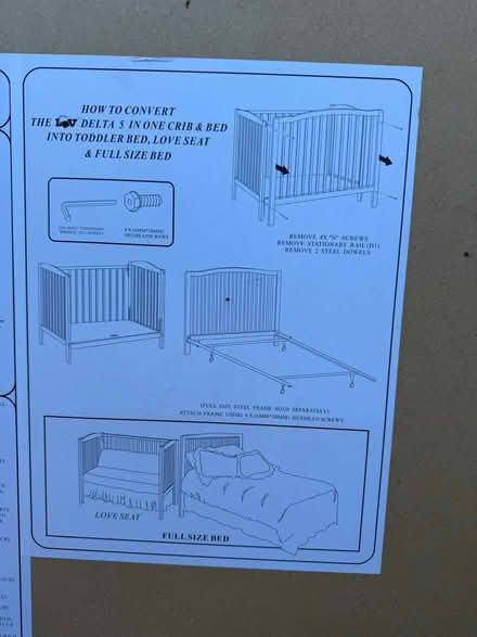 Photo of free Crib, full bed, or loveseat in box (Valencia Avenue, Sunnyvale) #4