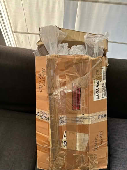 Photo of free Box of Plastic Flutes glasses (Bayswater W2) #2