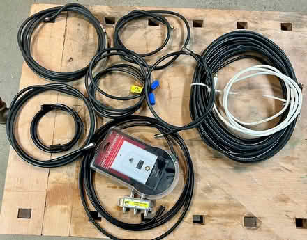 Photo of free Coax cables, splitter, wall plate (Groton, MA) #1