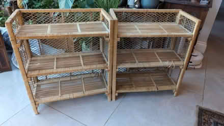 Photo of free Pair of rattan shelves (Woodmancote) #1