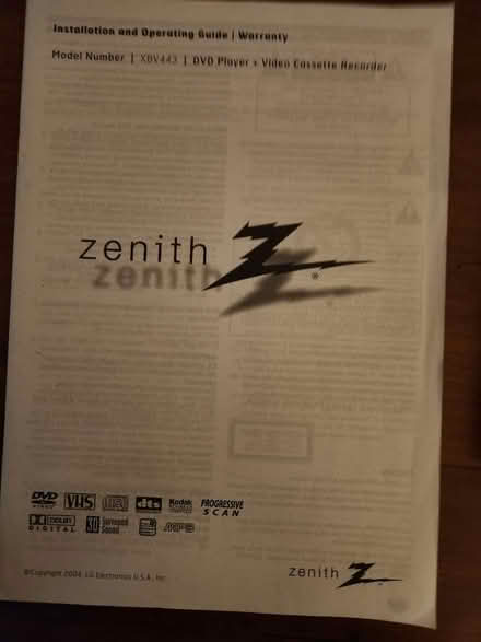 Photo of free Zenith XBV443 DVD/VHS Player Remote (Wedgwood, Seattle, WA, US) #2