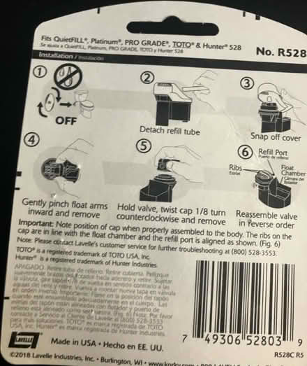 Photo of free Toilet fill valve replacement cap (Livonia) #2