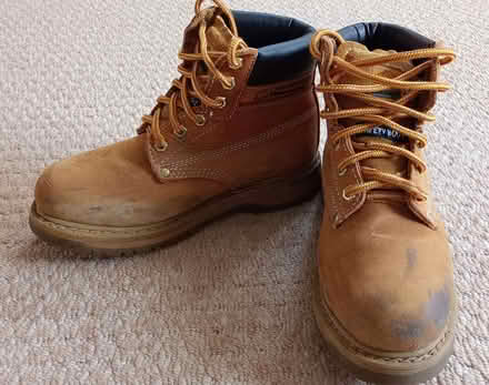 Photo of free Suede, steel toed work boots size 4/5 (Dane End SG12) #1