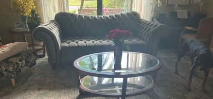 Photo of free Formal gray couch and coffee table (Southeast Sarasota) #2