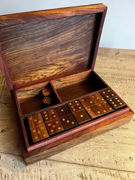 Photo of free Wooden dominoes and Box (Basingstoke RG22) #1