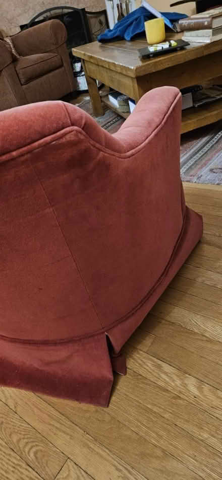 Photo of free Cranberry velvet chair (Burleith) #3