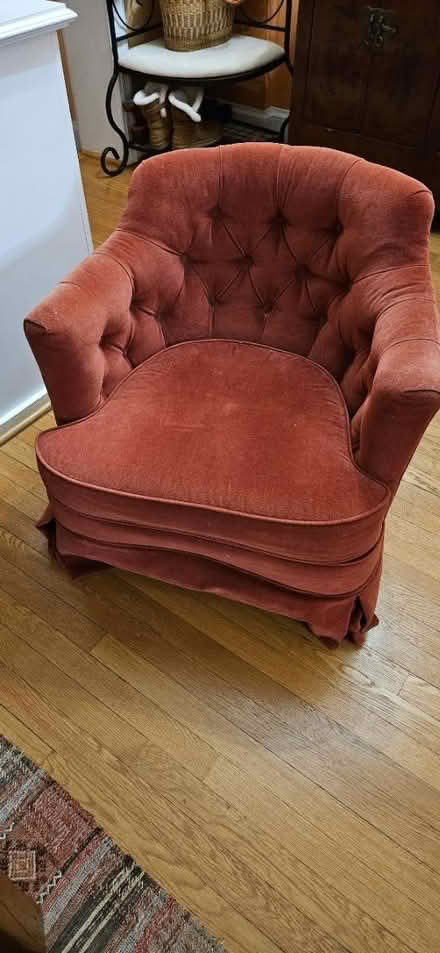 Photo of free Cranberry velvet chair (Burleith) #1
