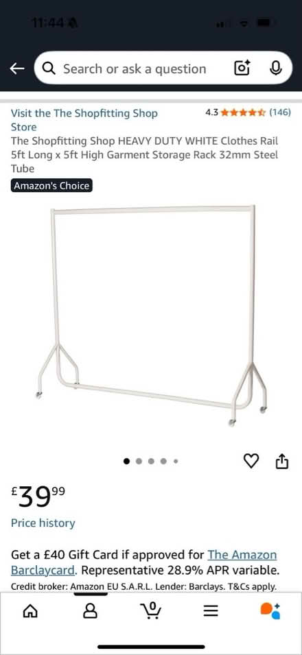 Photo of free Clothes rail (Sw19 8dh) #1
