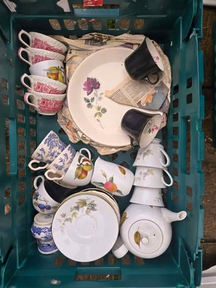 Photo of free 3 crates of China cups plates etc (Twerton) #2