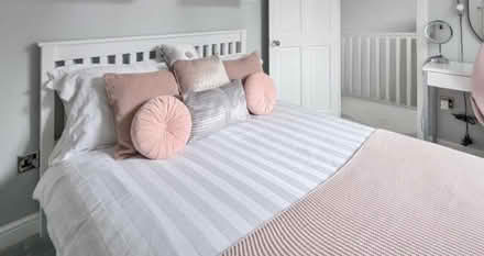 Photo of free White wooden bed frame with mattress (Charlton SE7) #1