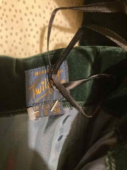 Photo of free Long dark green velvet dress for dressmaking (Hillhay PL23) #3