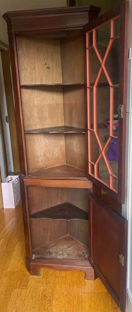 Photo of free Mahogany Corner Display cupboard (Upper Malone, Belfast, BT9) #1