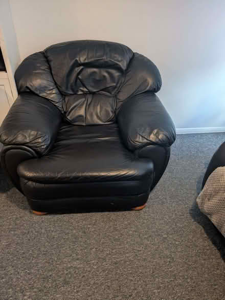 Photo of free Black leather armchair (Halesworth IP19) #2
