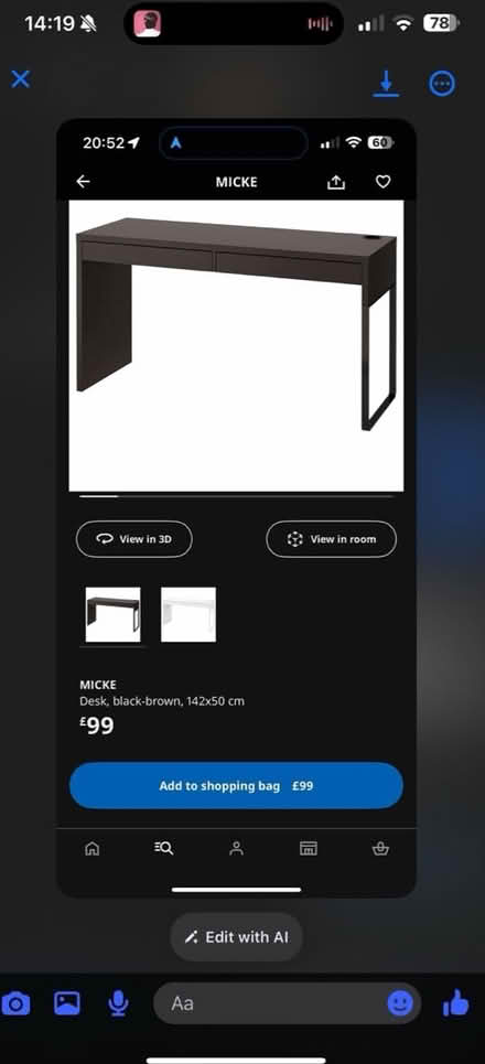 Photo of free Black used desk (Bow) #1