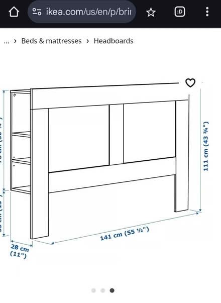 Photo of free Ikea brimnes storage headboard (Adelphi near mill 20783) #2