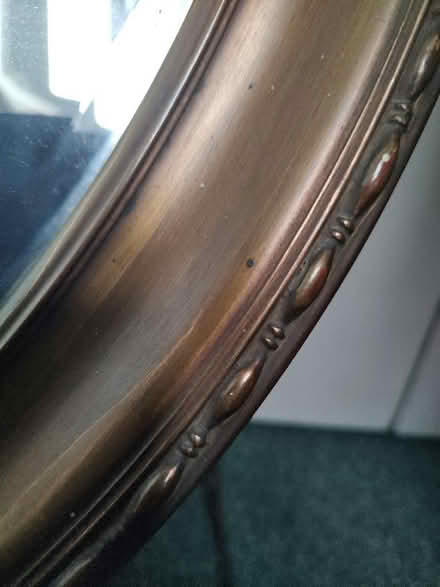 Photo of free Vintage large mirror in dark wood oval frame (Tilekiln TN38) #3