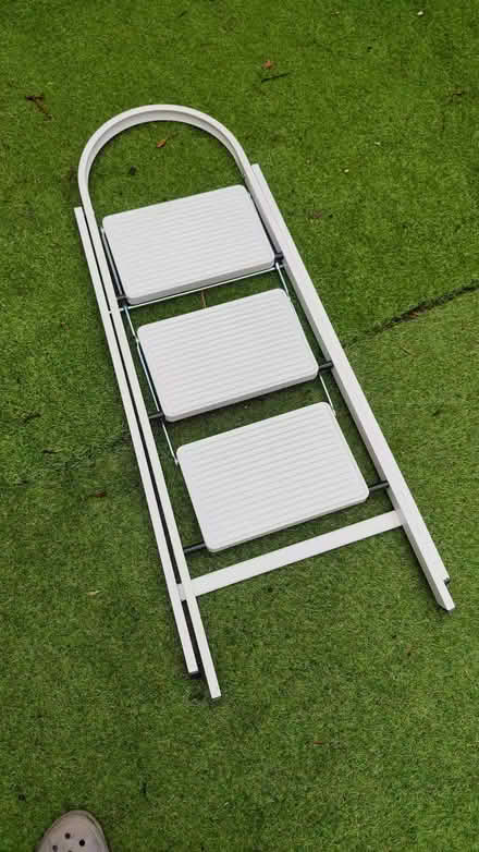 Photo of free 3 Step White Steel Folding Ladder (White City, W12) #1