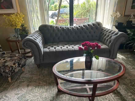 Photo of free Formal gray couch and coffee table (Southeast Sarasota) #3