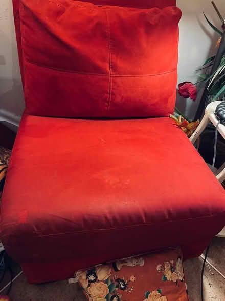 Photo of free 2 red side armless chairs (Fairfax ca near Library) #2
