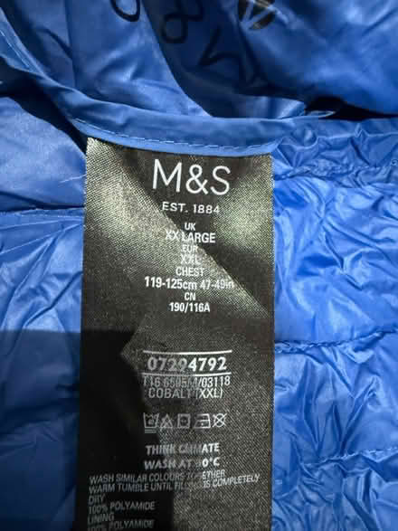 Photo of free Blue jacket size XL (Billericay CM11) #4
