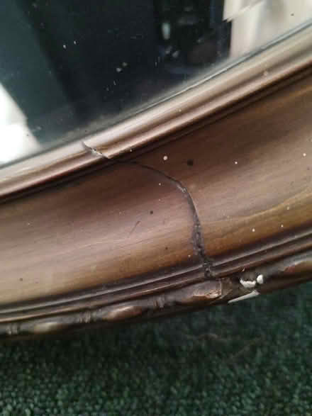 Photo of free Vintage large mirror in dark wood oval frame (Tilekiln TN38) #2