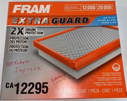 Photo of free FRAM Air Filter (Maynard) #1