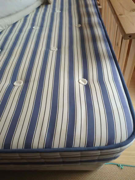 Photo of free Solid pine single bed & mattress (Burnham SL1) #3