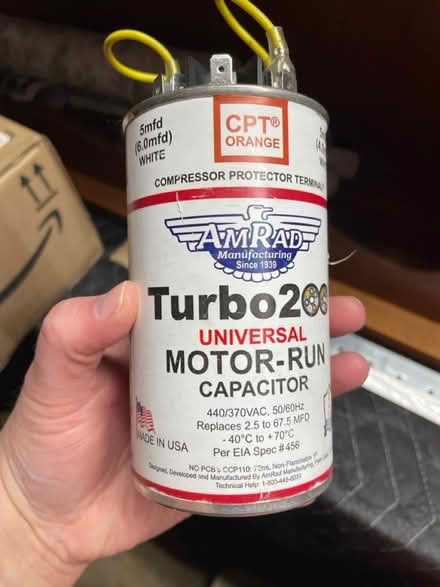 Photo of free Universal motor run capacitor (West Salem) #1