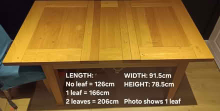 Photo of free Solid oak dining table + 5 chairs (Fort Pitt ME4) #1