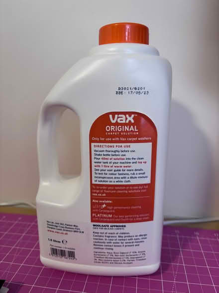 Photo of free Vax carpet cleaner solution (Leighton Buzzard LU7) #2