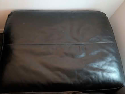 Photo of free Black leather armchair and black leather ottoman footstool (Halesworth IP19) #3