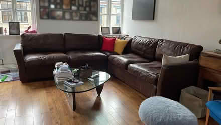 Photo of free Brown leather sofa (Lower Clapton E5) #2
