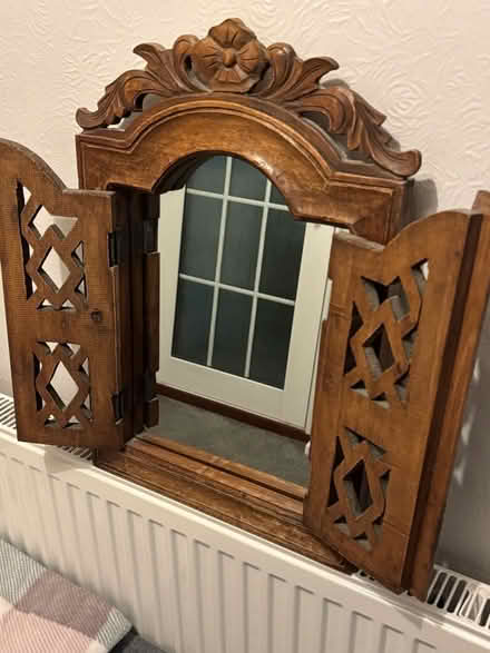 Photo of free Vintage hardwood Mirror (Hampden Park BN22) #1
