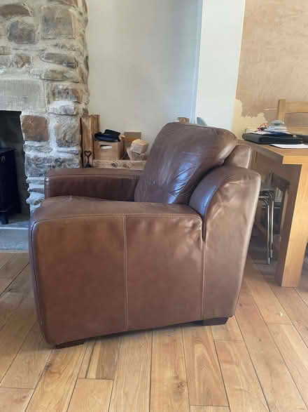 Photo of free Brown leather chair (Coal Aston S18) #1