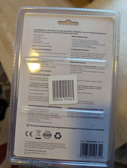 Photo of free Carbon monoxide alarm (Hollingworth SK14) #2