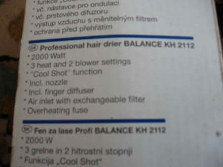 Photo of free Hair-Dryer 200 Watt Cool Shot in Box. Unused. (Coppull PR7) #2